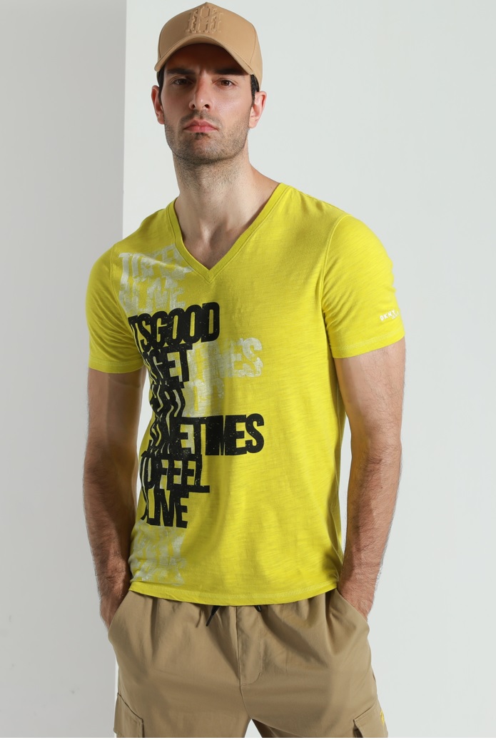 Men's V neck t-shirt short sleeve printed t-shirt - Master Supply Co., Ltd.